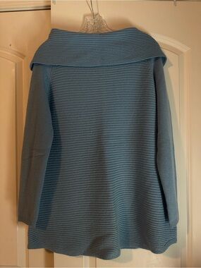 Marks & Spencer Light Blue Ribbed Off-Shoulder Sweater